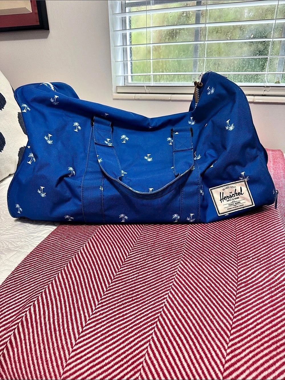 Herschel Printed Travel Bag in Blue Like New